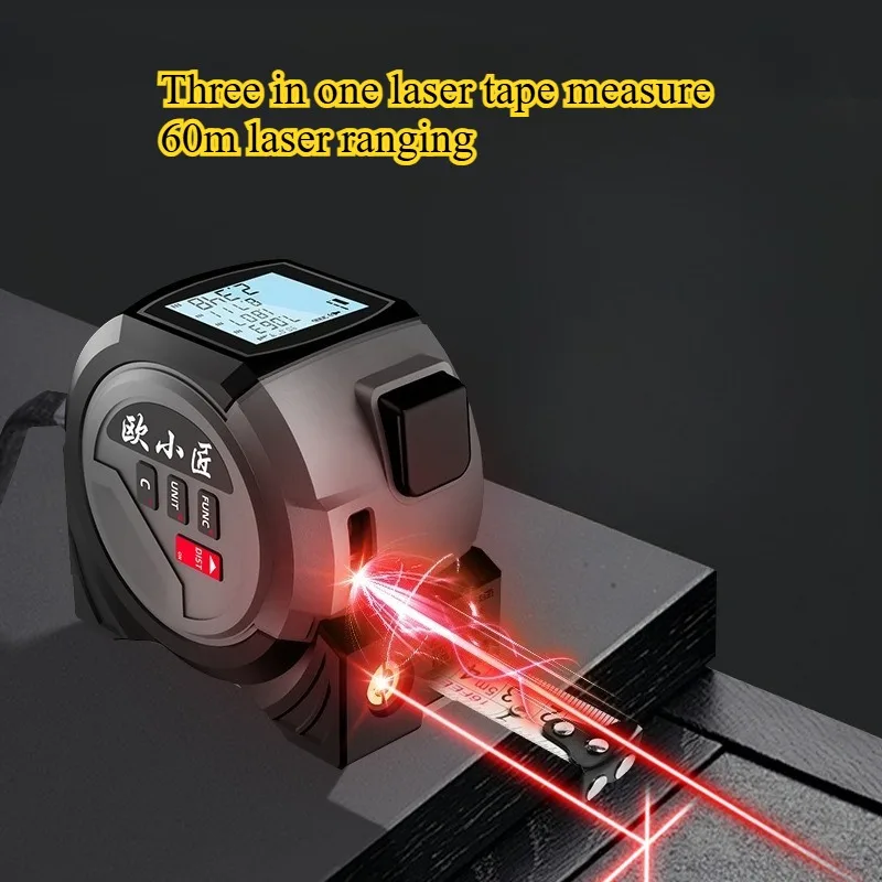 Laser Rangefinder Tape Measure High-precision Infrared Digital Display Electronic Cross Mark Line Tape Measure