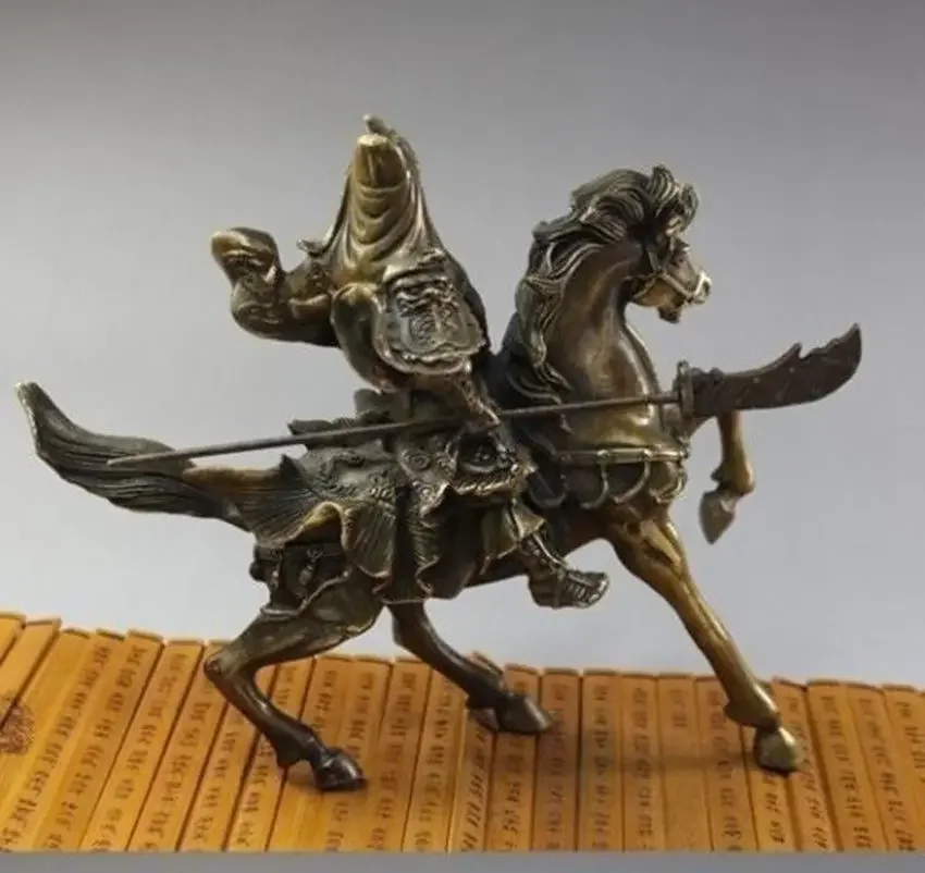 

Tribal Nice Rare Fine Chinese BRASS Statue Guan Gong & Horse NR Wide Garden Decoration BRASS fidget spinnerroom Art Statue