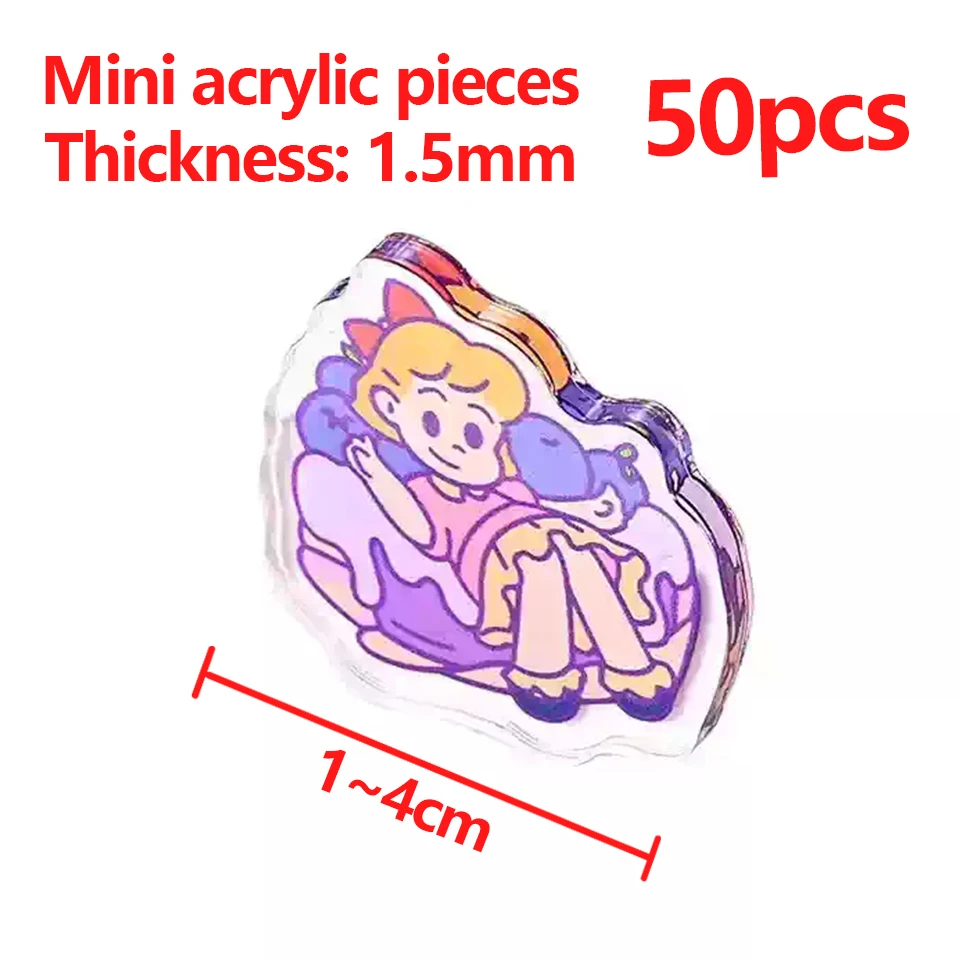 50 Pcs Custom Acrylic  Clear Plastic DIY Handmade accessories Anime Fan Support Shaker Keychain Decorative accessories Wholesale - view 5