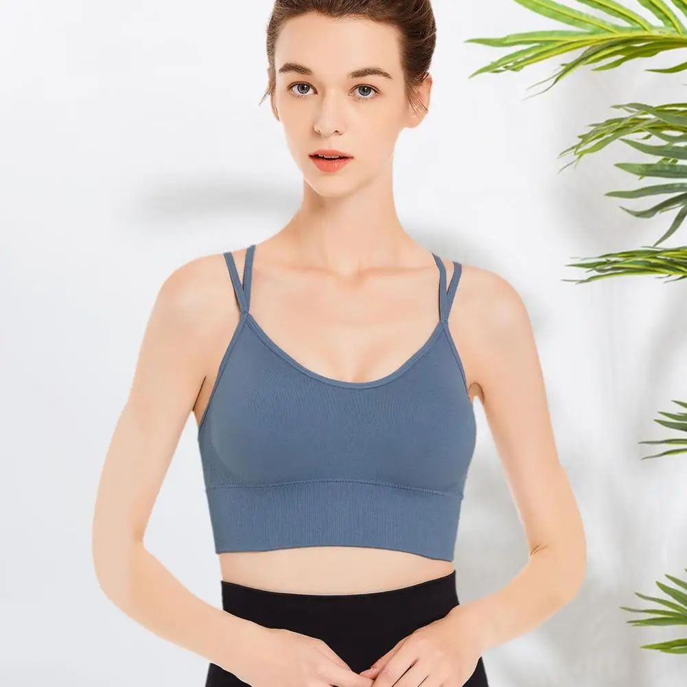 

Wireless Bra Everyday Bra Wireless Push-up Camisole Bra for Women Anti-exposure Spaghetti Straps Padded Thin Quick Dry Underwear