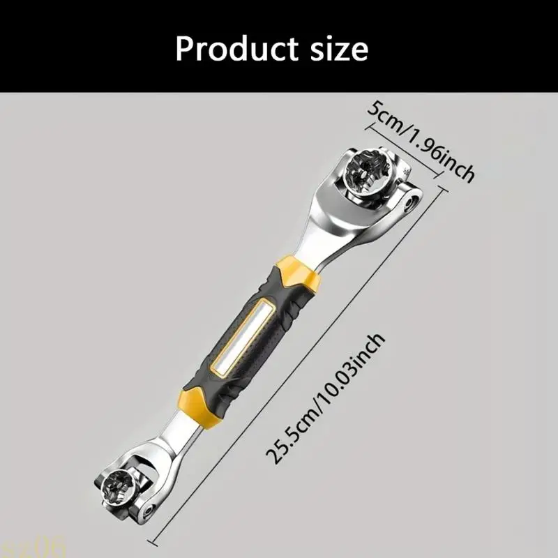 Q2Q4 Complete 52pc Socket Wrench Rotating Head Design Sturdy Metal Construction Organizers Case