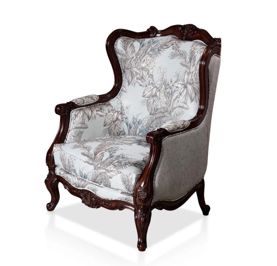 

Modern Vintage Wooden Frame Sofa Chair Comfortable Fabric Lounge Accent Ottoman Home Living Room Furniture