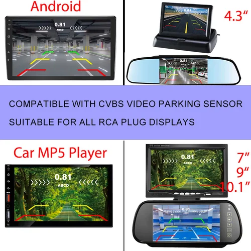 Imagen 2 del producto Sistema de asistencia de estacionamiento con vídeo CVBS |   Monitor de pantalla digital con detección de radar y alertas visuales