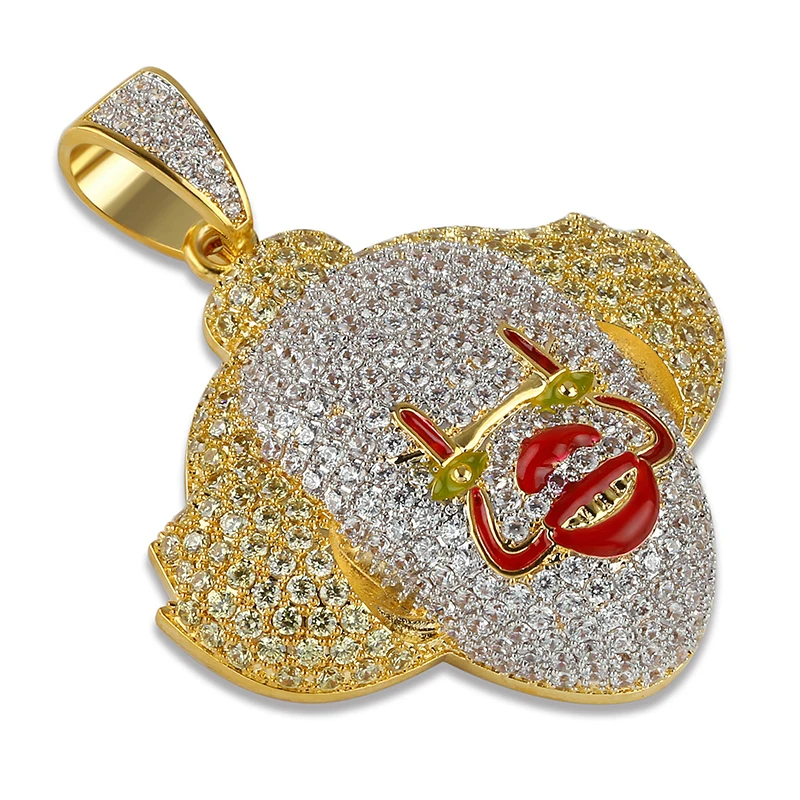 

Micro Paved AAA CZ Камень Кубический Цирконий Ice Out Bling Клоун Подвески Ожерелья Мужчины Хип-Хоп Рэпер Ювелирные Изделия Уникальный Подарок Для Вечеринки