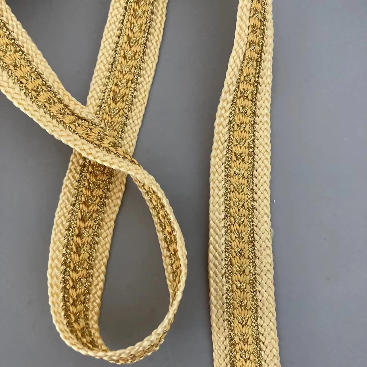 

1 Yard Yellow 2.2cm Lace Trim Ribbon Jacquard Gold Ingot With Ethnic Style Arabian Robe Garment Embroidery Fabric Accessories