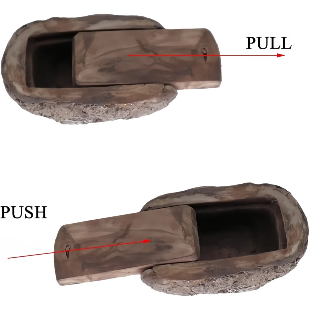 إخفاء مفتاح الصخور الحجر وهمية الغيار مفتاح إخفاء Geocache حاوية التخزين السرية تبدو تحويل حقيقي آمنة للحديقة الخارجية S #2