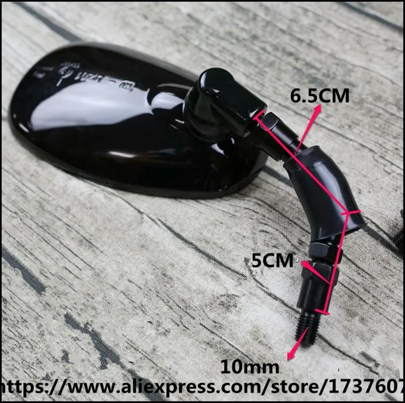 10mm Oval Motorcycle Back Mirrors Universal Vintage Motorcycle Rearview Mirror for  GN/GV250