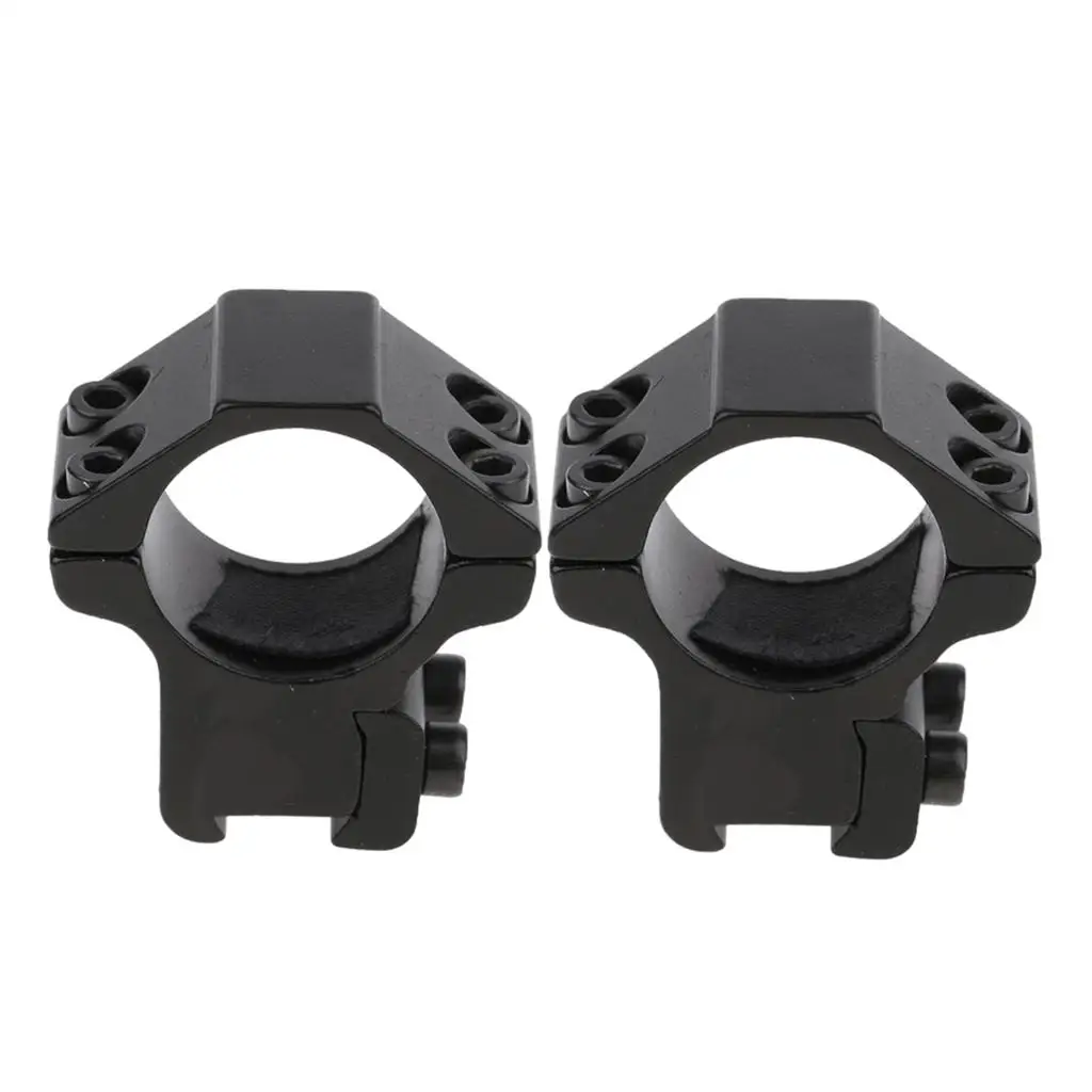 25.4mm 1\'\' Tube Clamp Ring Scope Mount Holder 11mm Rail with Hex Wrench for Installing Flashlight Torch (Black)- Low Profile