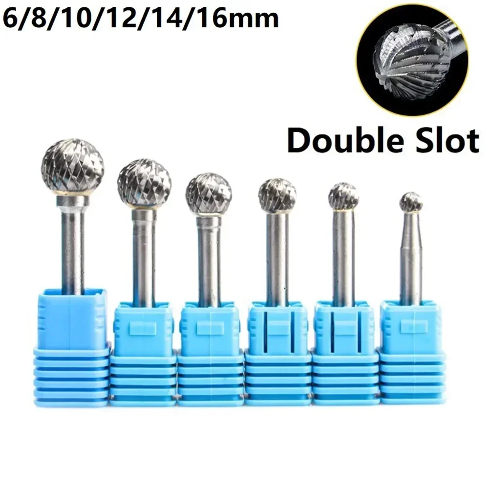 

6-16mm Round Double Cut Ball Shape Rotary File Carbide Routing Burr Bit Carving Carbide Burr Milling Cutter Drill For Metal Wood