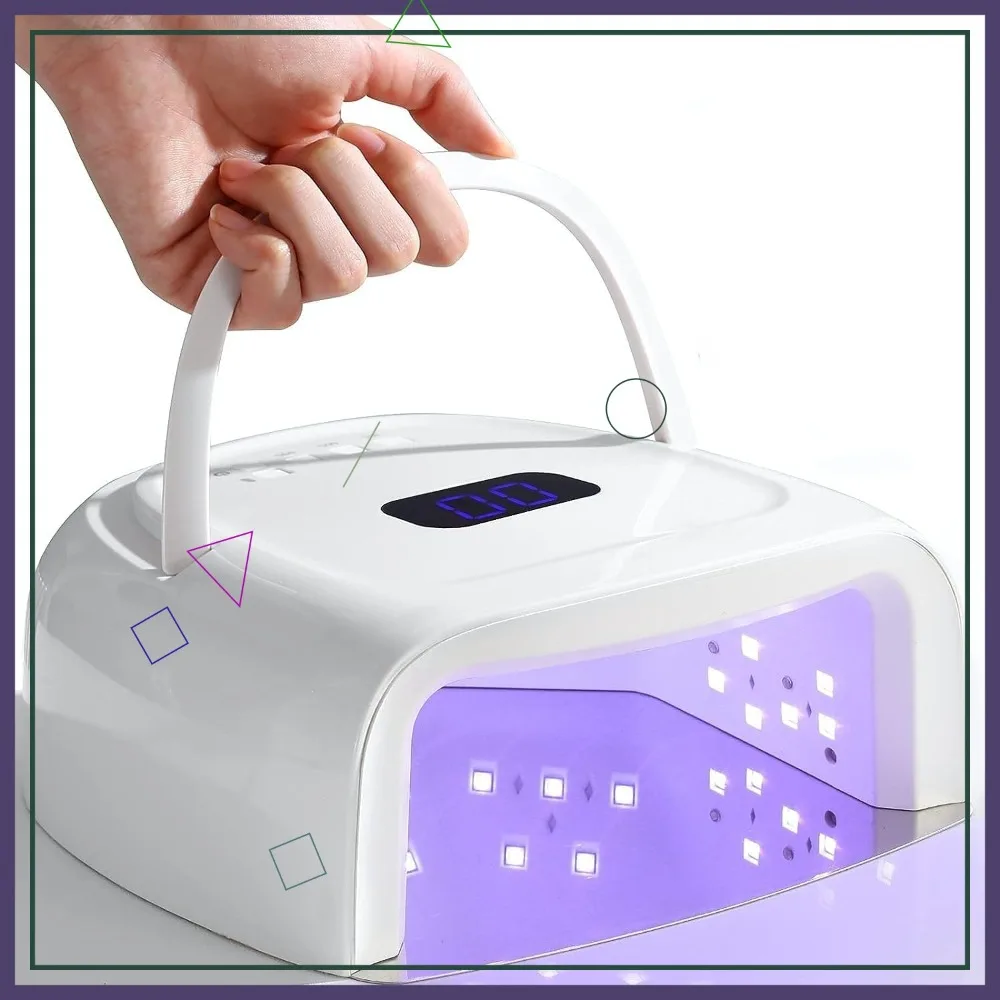 60W UV LED Nail Lamp, Wireless Fast Dry Gel Polish Light with 42 Beads & Auto Sensor, Portable Curing for Fingernails Toenails