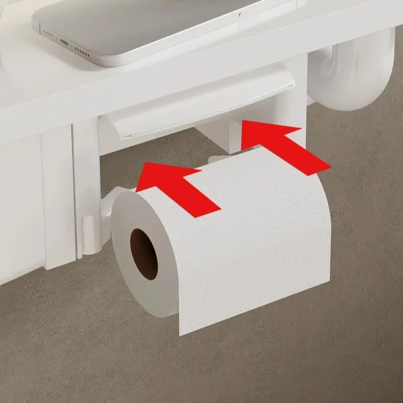 Toilet Safety Rail for Elderly, Wall-Mounted Stainless Steel Assist Handle with TP Holder, Home & Hotel Bathroom Support Frame