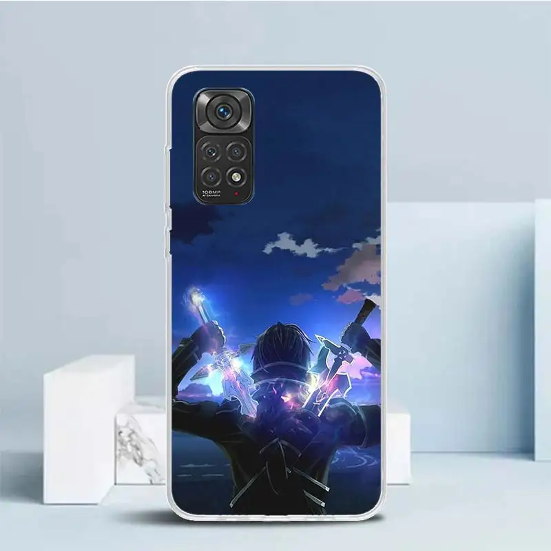 Sword Art Online Kirito Asuna Soft Cover for Xiaomi Redmi Note 12 11S 11T 11E 10S 10 Pro Print Phone Case 11 9S 9 9T 8 8T 7 6 5