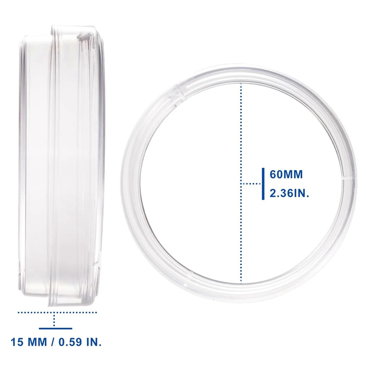 30 Pack 60 X 15 mm Plastic Petri Dishes with Lids, Deep Clean, Sterile Petri Plates, Sterile Petri Dish for Science