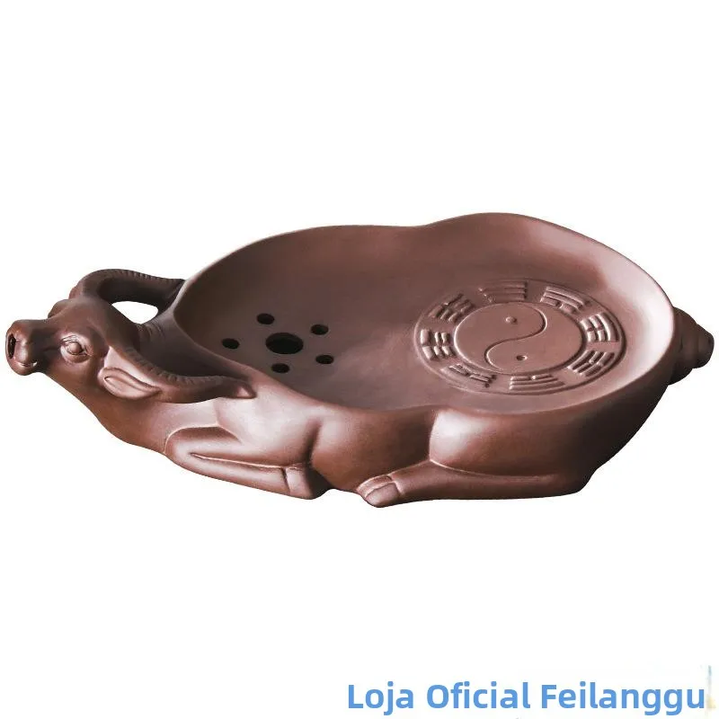 シンプルな中国風紫砂茶托-家庭用-水貯蔵式-回転式乾燥茶托-ポットスタンド-茶器セット-茶台