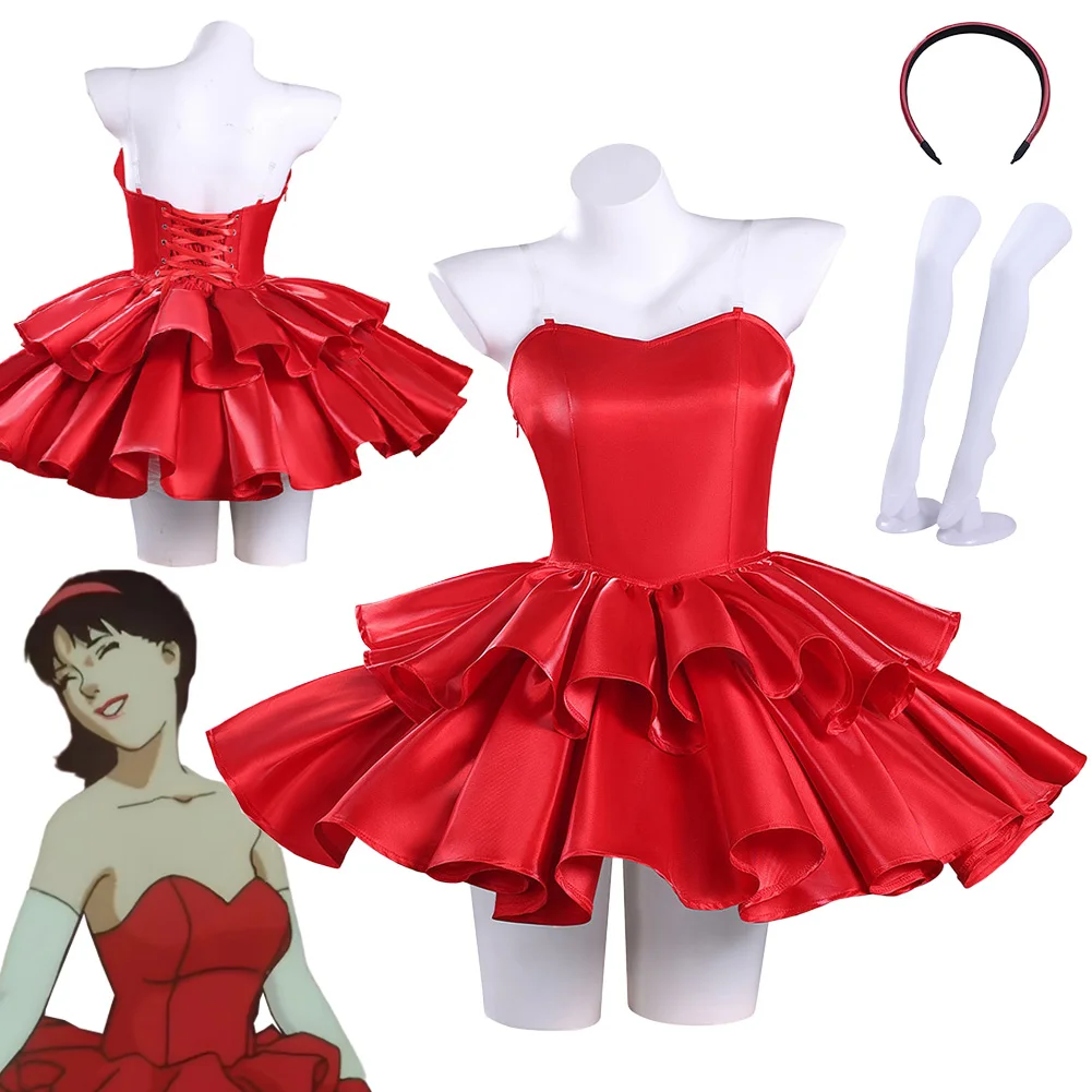 Disfraz de Anime Perfect Blue Mima Kirigoe, vestido rojo de fantasía para mujer, disfraz de Halloween para adultos, trajes de fiesta para juego de rol para mujer