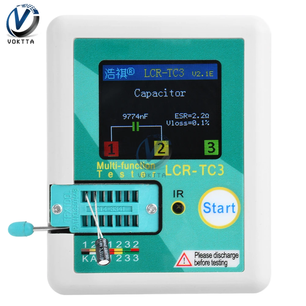 Lcd Display Multímetro Transistor Tester Tft Auto Calibração Esr Medidor Diodo Triode Capacitor Teste Resistor Lcr-tc3