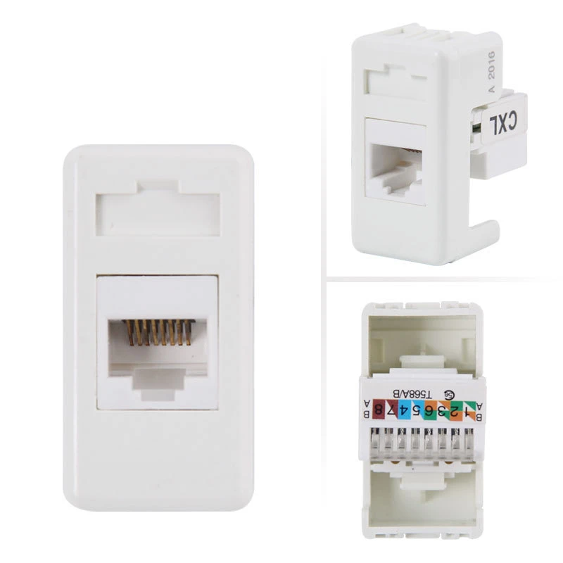 45MM White Adapter Israel Italy Switch Socket Frame DIY Household Broadband 8-Core Network Socket Interface Module