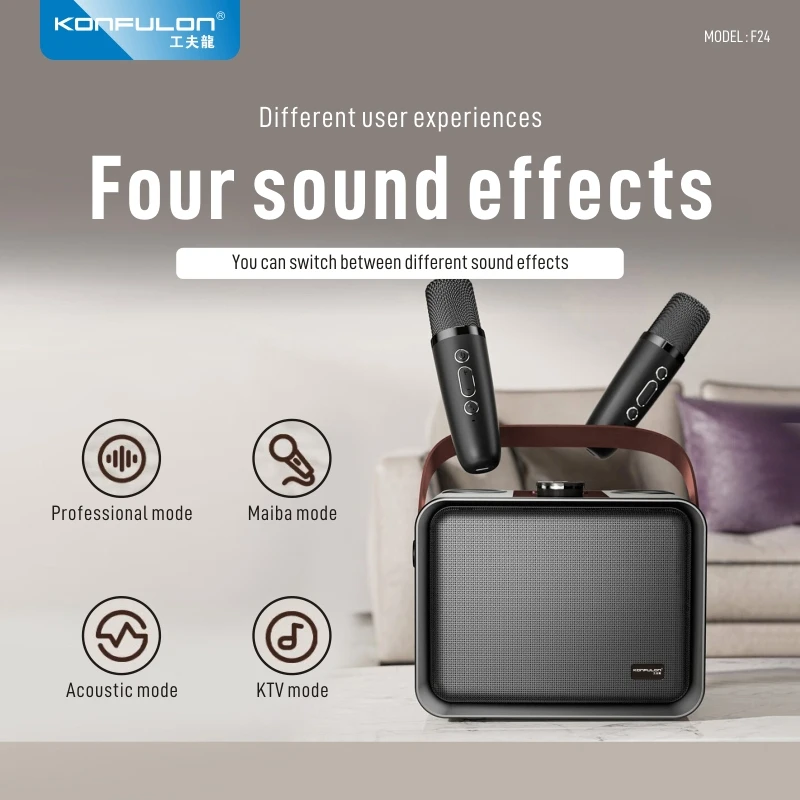 Imagem -06 - Konfulon-alto-falante Bluetooth sem Fio com Microfones Subwoofer Estéreo Surround Tws Portátil 20w