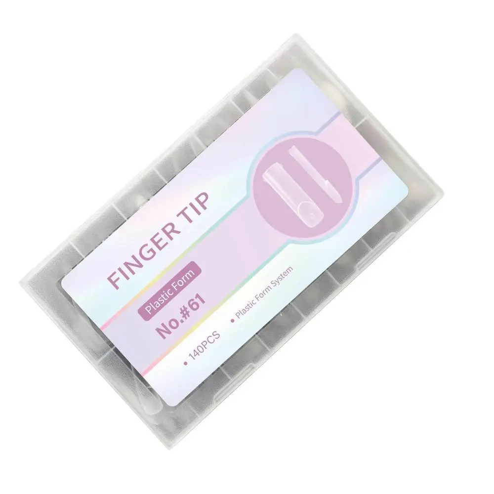 140Pcs Transparent Nail Extension Forms Straight Tube Shape Reusable French Nail Forms Contoured Fit Dual Nail Forms