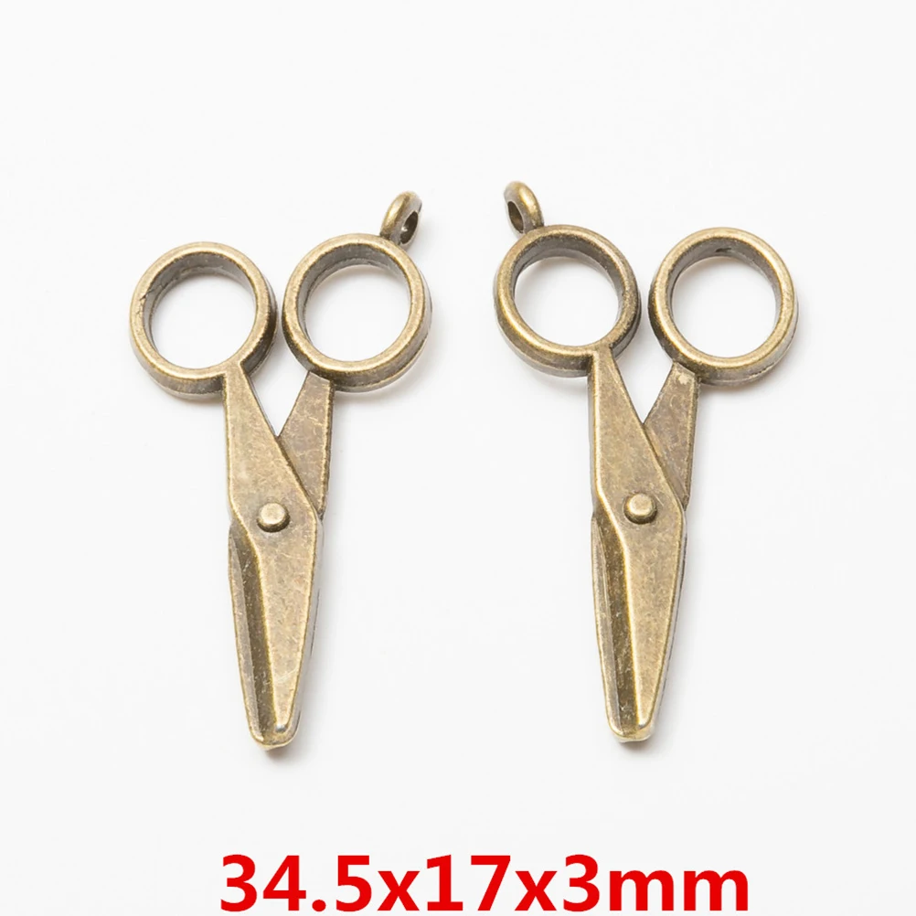 

80pcs Vintage Alloy Scissors Pendants Ancient Bronze DIY Jewelry Making Charms Craft Supplies Necklace Bracelet