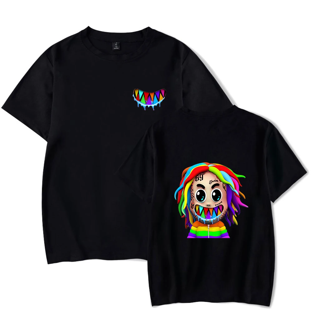 

Novo Álbum GOOBA 6ix9ine Tshirt O Pescoço de Manga Curta dos homens T-shirts Mulheres Casual Estilo Hip Hop Streetwear Tekashi69