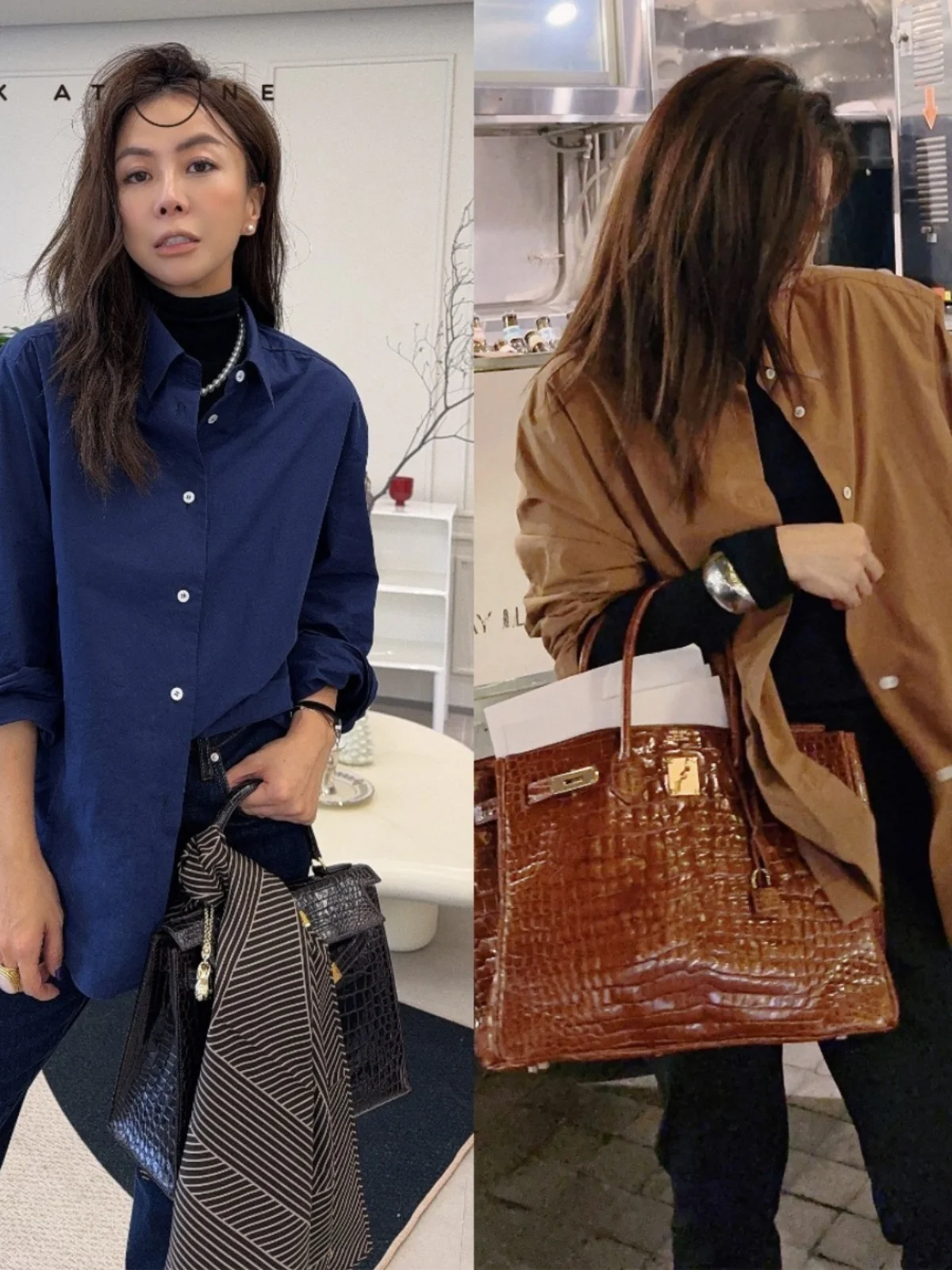 

Карамельно-каштановая универсальная модная рубашка из чистого хлопка на пуговицах с длинным рукавом, стандартный крой, осень-зима