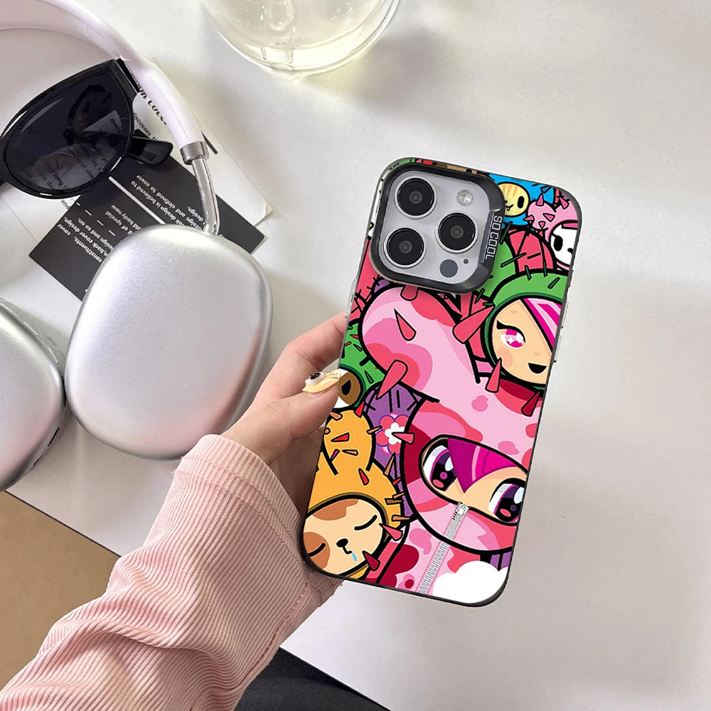 Japan T-Tokidokis Phone Case For iPhone 12 11 13 14 15 16 Max Pro Plus Laser Cover