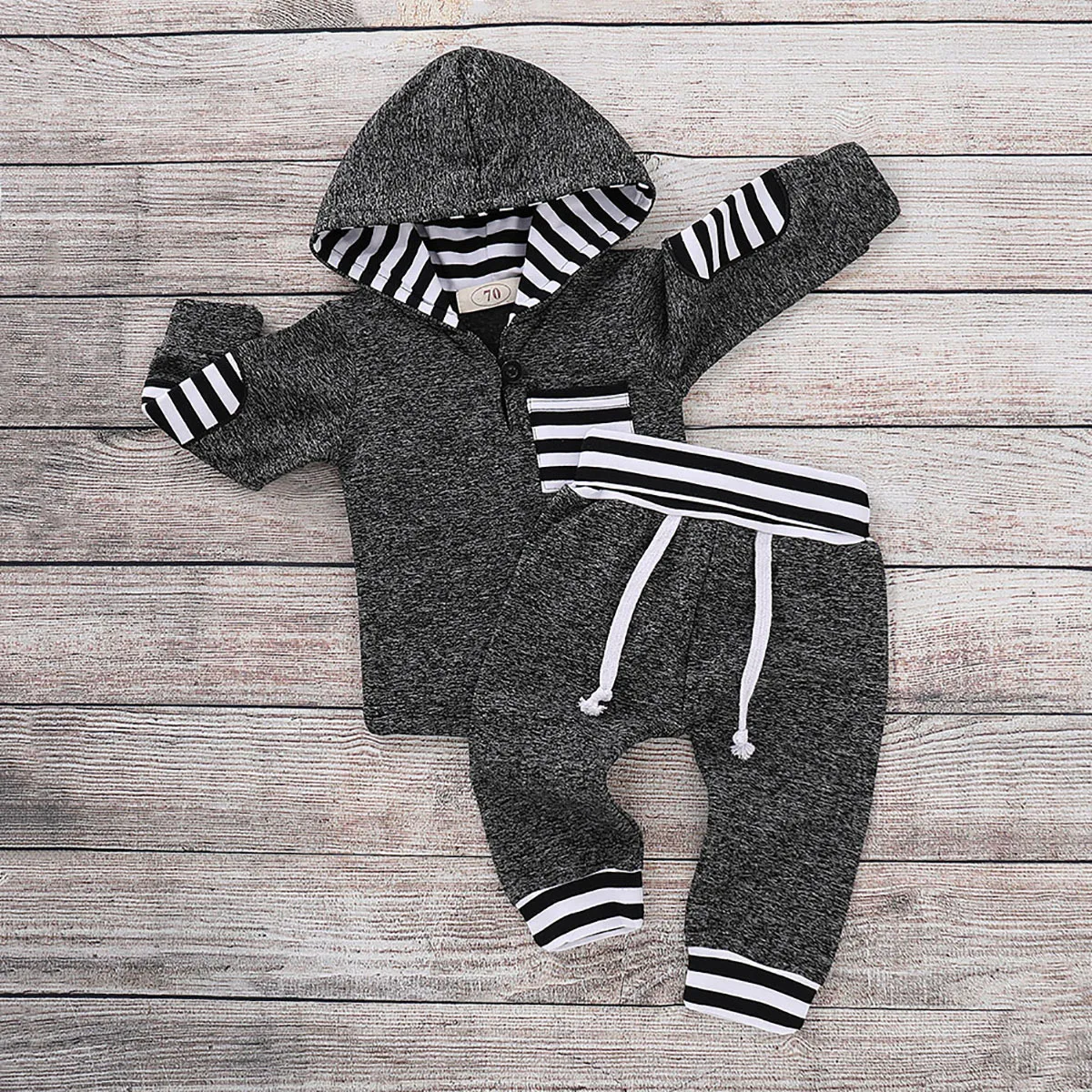 Newborn Baby Boy Clothes Autumn and Winter Plaid Hoodie Outfits Kids Long Sleeve Suit Casual children\'s Costume Infant Clothing