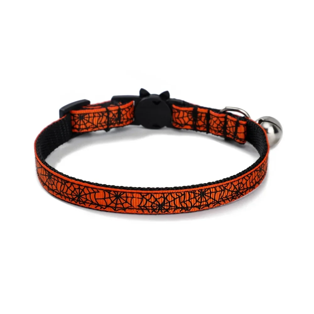 New Cat Dogs Collars Halloween Costume Cat Dog Collar Popular Pet Accessories Pumpkin Skull Cat Collar Spider Funny Dog Collar