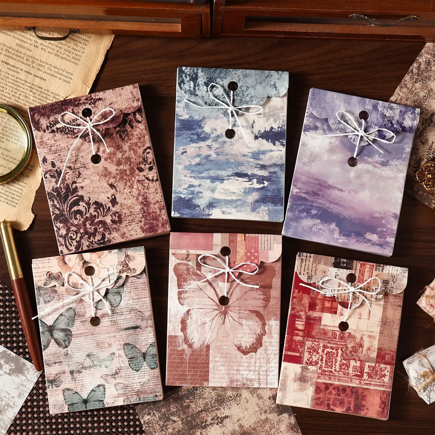 

30pcs/1lot Material Paper Deep Imprint Series Retro Texture Distressed Bullet Journal Decorative Base Material