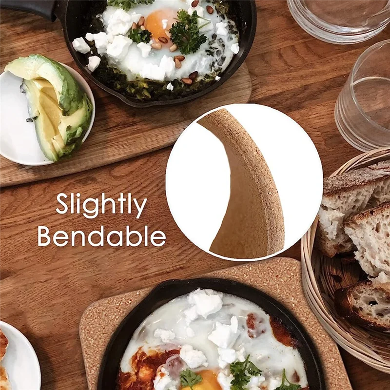 High Density Thick Square Cork Pad for Hot Dishes, 8 Inch Heat Resistant Multifunction Cork Coaster, Cork Hot Pads TQ