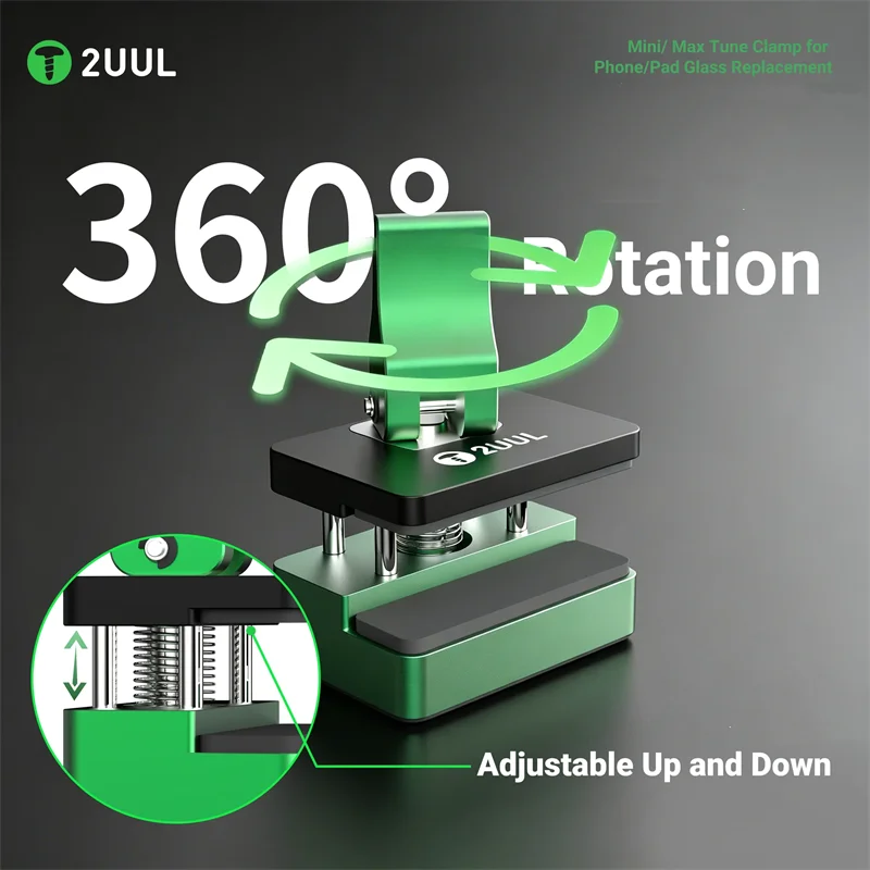 2UUL TC01 TC02 Universal Fixing Clamp 360° Rotatable Adjustable Up Down Fixture for IP Pad Screen Glass Replacement Repair Tool