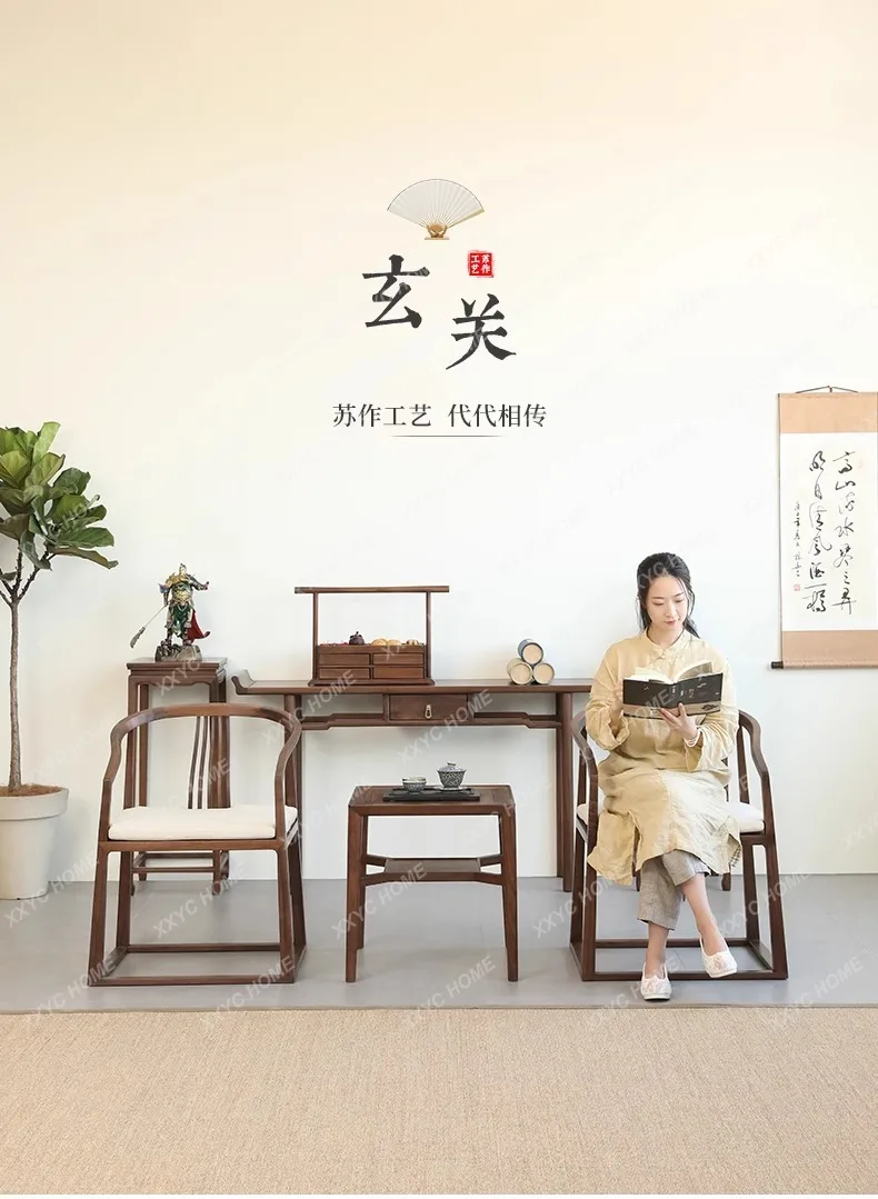 

Black Walnut Wall Entrance Table Household Chinese Desk Desk Solid Wood Middle Hall Tenon And Mortise Table