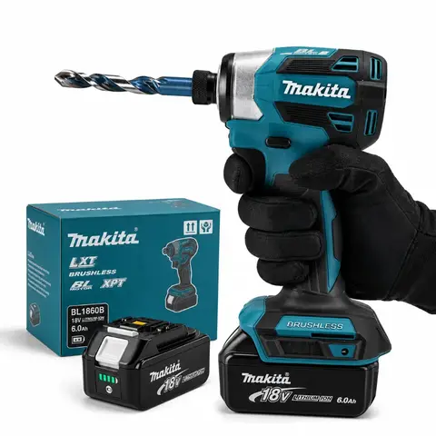 2026 Rechargeable Screwdriver Drill Makita DTD173 18V 6.0Ah Battery Brushless Impact Driver Cordless Tool