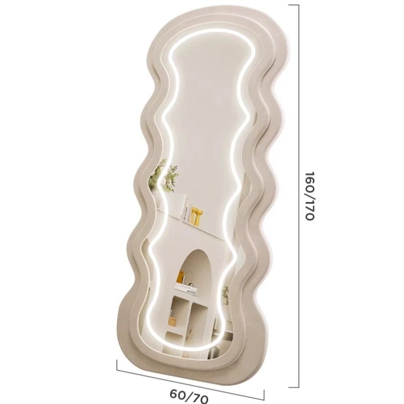 LED intelligent touch screen floor mirrors full body living room furniture wave mirror modern multifunctional bodenspiegel