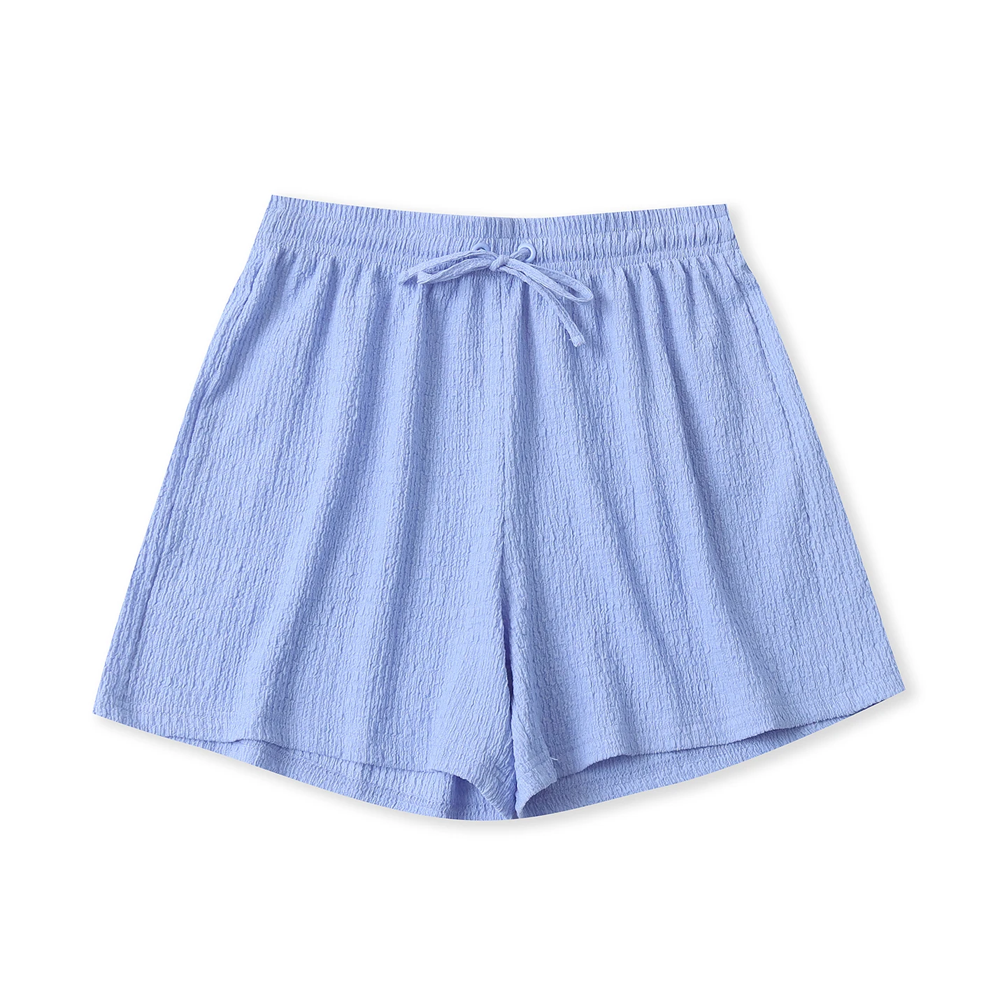 Casual Pleated Shorts Women's Fashion Candy Colored Elastic Waist Belted Loose Fit Summer New Style Versatile Loose Casual Pants