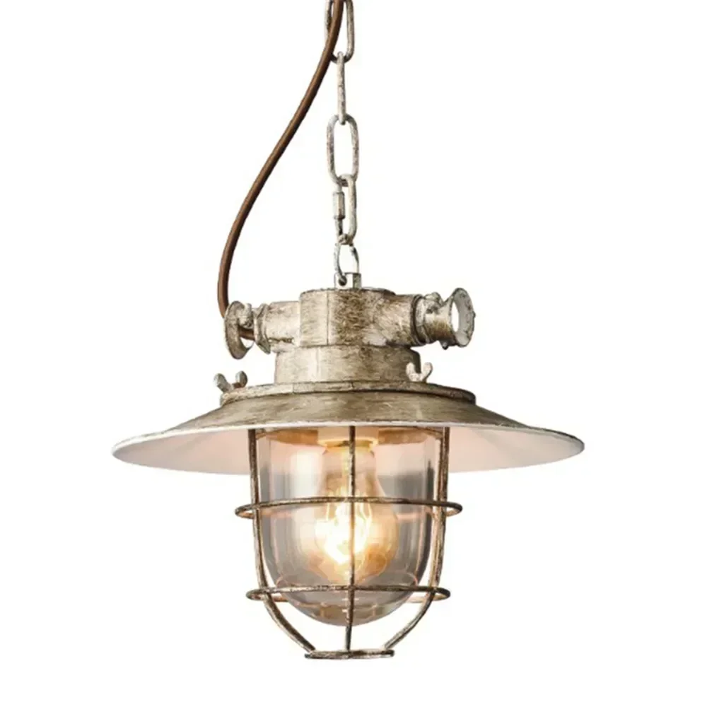 Explosion-proof Iron American Industrial LED Pendant Light Retro Glass Hanging Lamp Dining Room Bar Loft Vintage Home Lighting