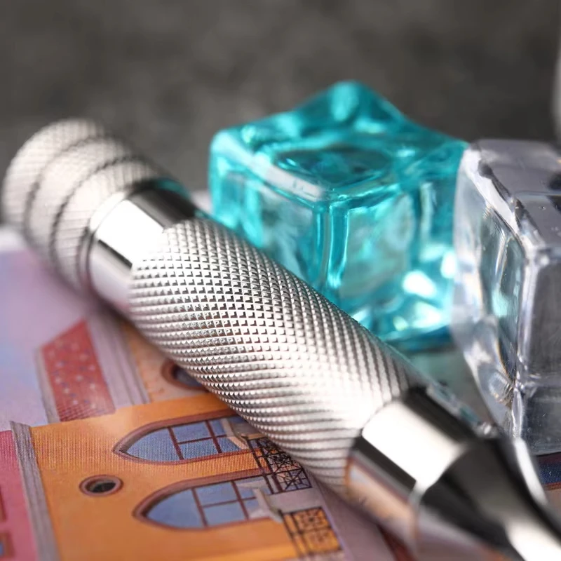 Yaqi قطري الفولاذ المقاوم للصدأ سلامة الحلاقة مقبض 77 مللي متر طول المقبض وقطر 13 مللي متر مريحة عدم الانزلاق قبضة حلاقة تجربة #5