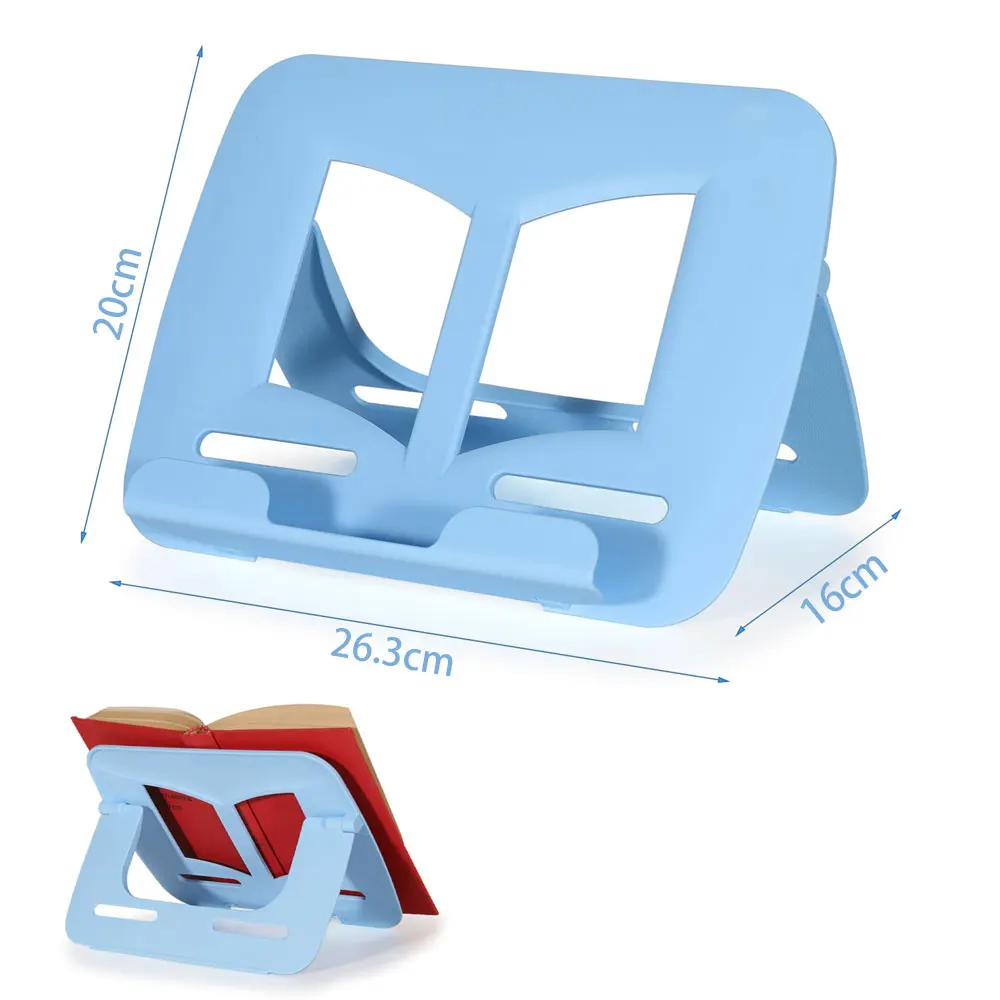 1pc Small Portable Desktop Bookshelf Household Plastic Reading Rack Adult Non-slip Flat Support Rack Storage Rack