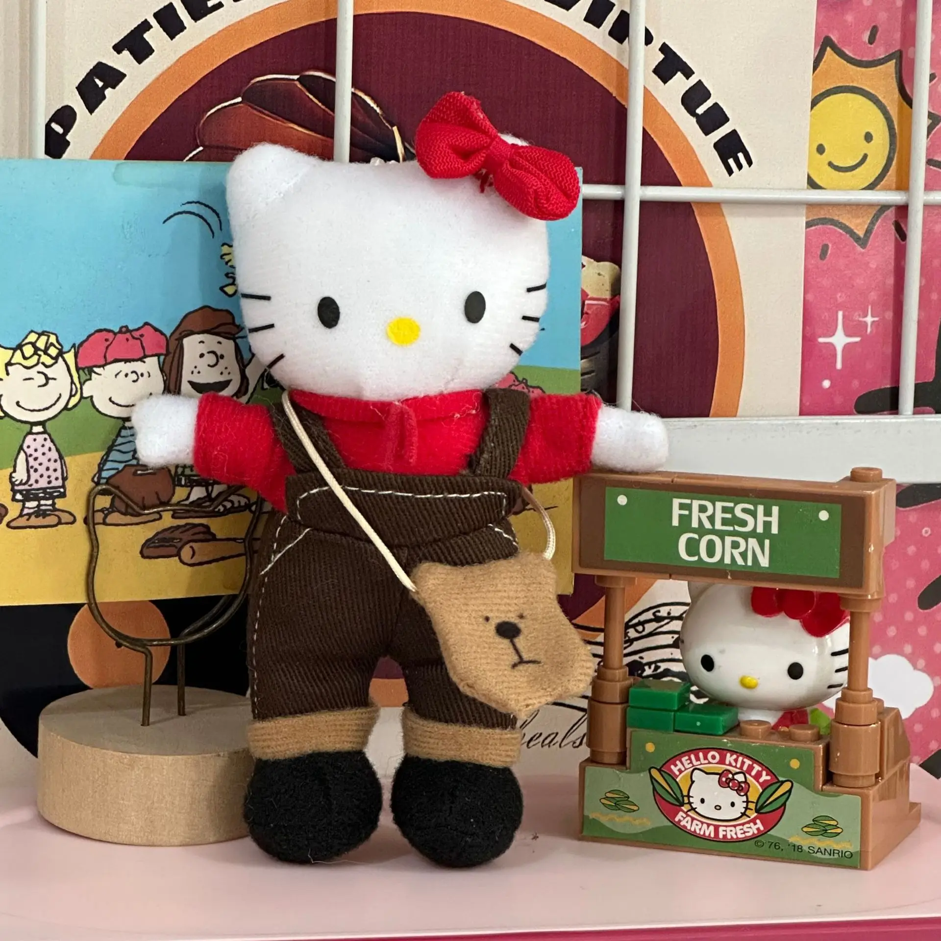 Hello Kitty Long Legs Backpack Bear Cat Bag Pendant Keychain Doll Backpack Jewelry Girls Plush Decorations