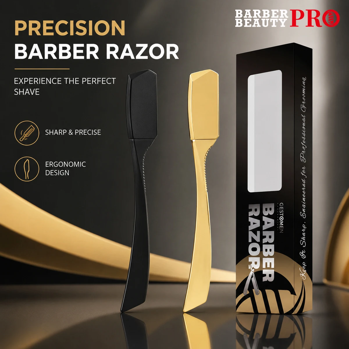 Professional Barber Straight Edge Razor for Men - Precision Shaving & Beard Shaping Tool, Salon Razor for Home & Barbershop Use