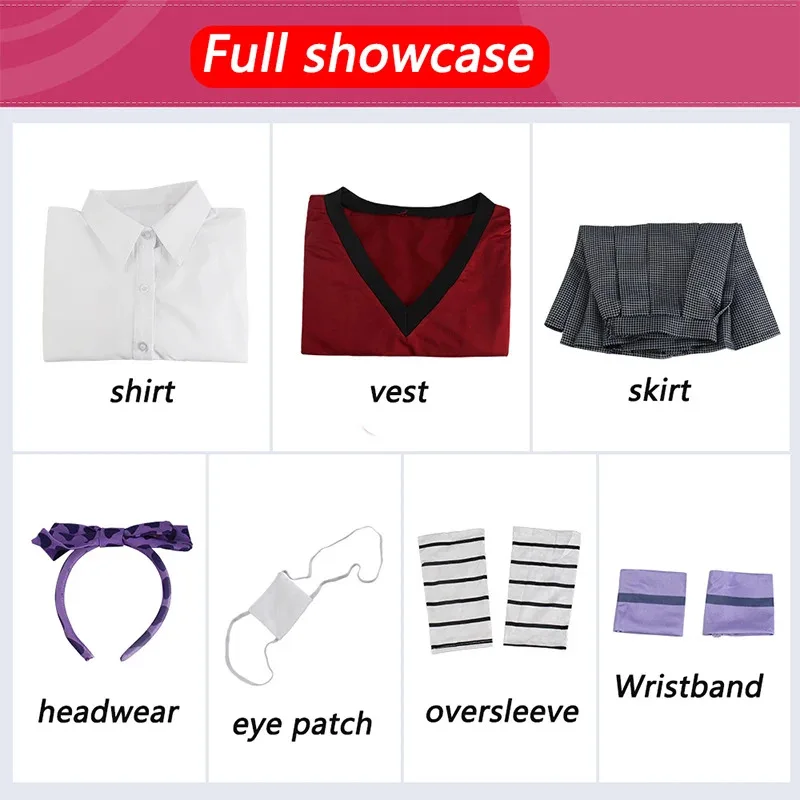 ss13 أنيمي ايكيشيما قميص سترة مجموعات كاملة هالوين ميداري كاكيغوري تأثيري حلي شعر مستعار للنساء Gi