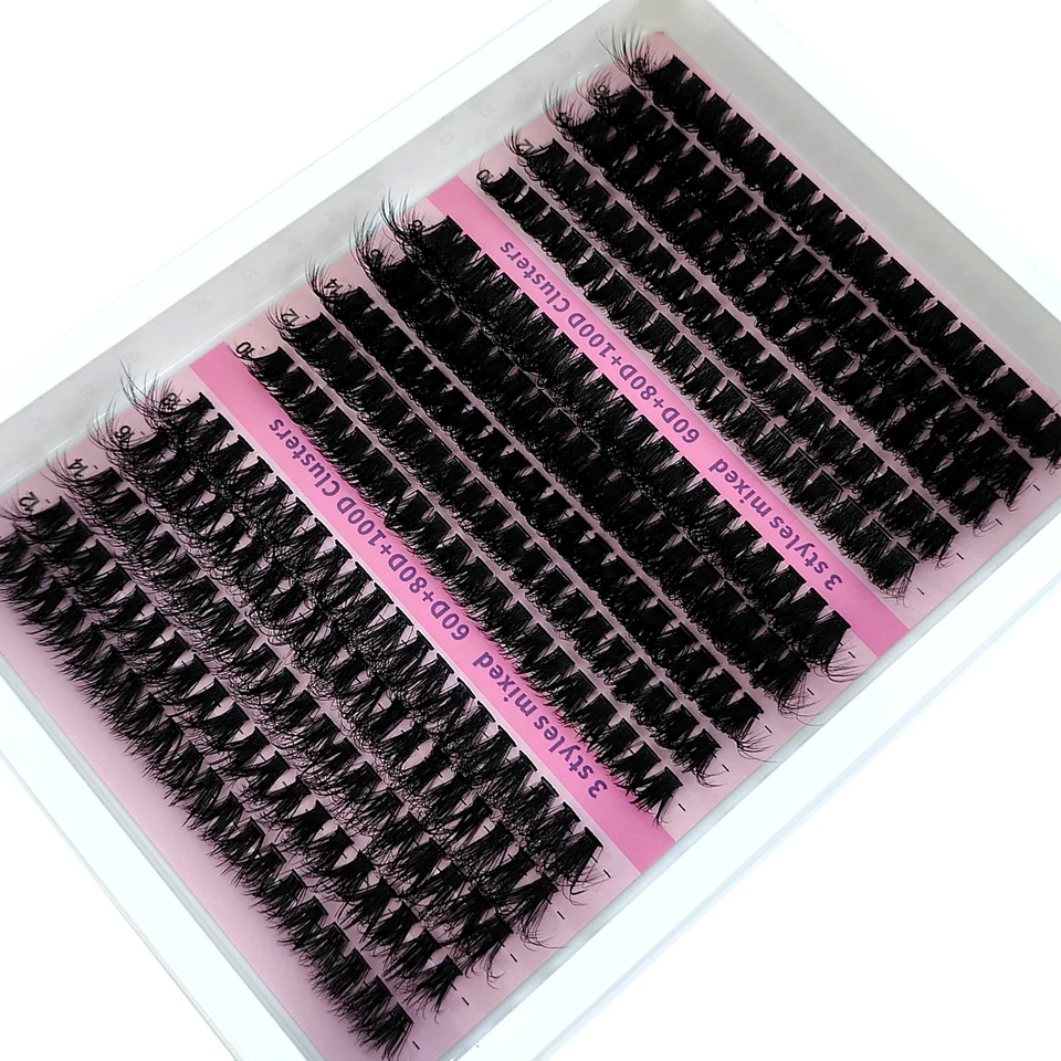 Nuevos 15 filas DIY racimos de pestañas esponjosos 5D, gruesos 60D-200D, pestañas individuales tipo wispy, extensión de racimos de 10-20 mm 6