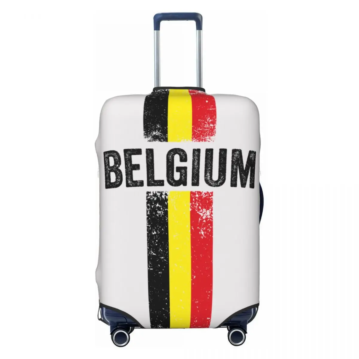

Custom Belgium Flag Suitcase Cover Dust Proof Pride Patriotic Luggage Protective Covers for 18-32 inch