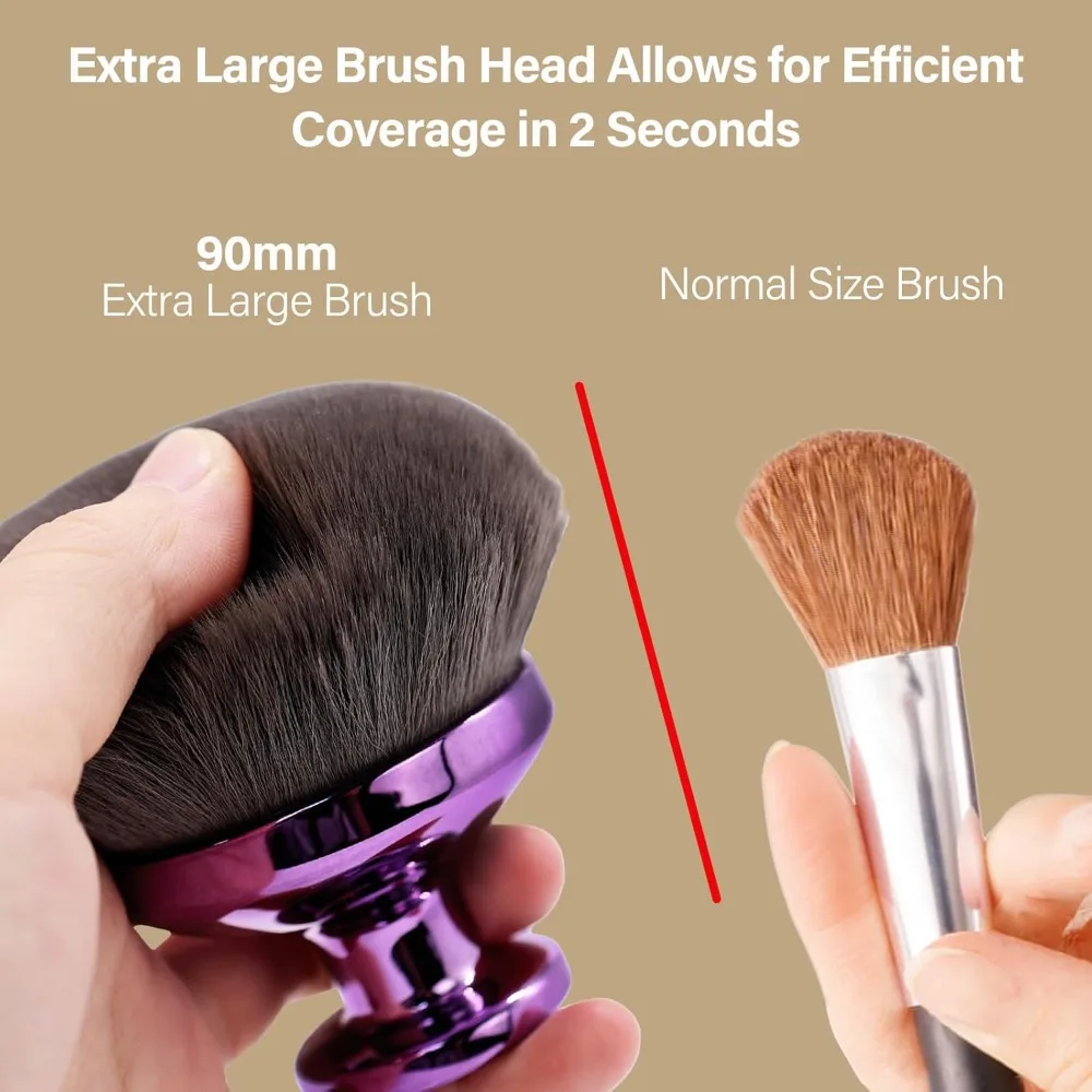 Extra großer Körper-Make-up-Pinsel für Selbstbräuner, Bein-Make-up-Bronzer, ovaler, makelloser Kabuki-Pinsel, Kabuki Foundation-Pinsel