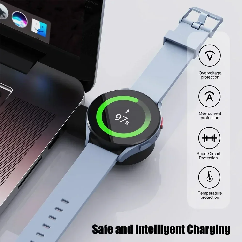 Watch Wireless Charger Base for Samsung Galaxy Watch 8 7 6 5 4 Active 2/1 Adapter Dock USB Type C Portable Fast Charging Station