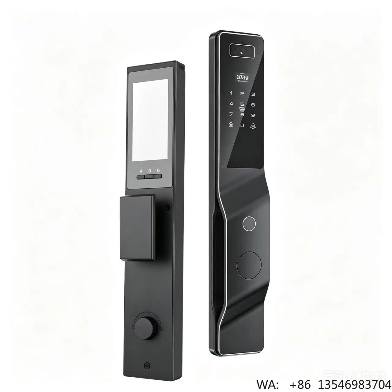AI Fully Automatic 3D Face Palm Recognition Aluminum Smart Lock 4.5 Inch Screen APP Video Intercom Fingerprint Steel