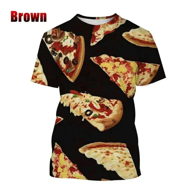 Funny Pizza 3D Printed T Shirts For Men Women Casual Delicious Food Graphic Short Sleeve Harajuku Streetwear Tops Tee Shirt