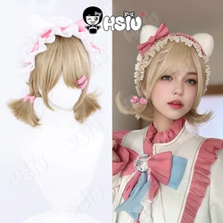 Lisa Beck cosplay Wig Game Identity V Cosplay Wig HSIU 35cm Short flax gold hair Synthetic Wig+Wig Cap Emma Woods Cosplay Wig