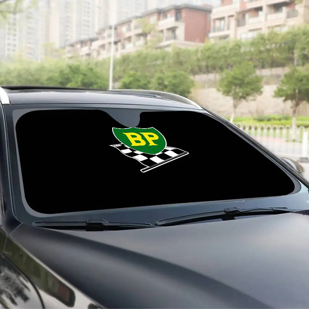 BPs Motoroil Oils Car Sunshade Shield Windshield Window Sun Blocker Cover Interior Protection for Truck SUV Visor Universal